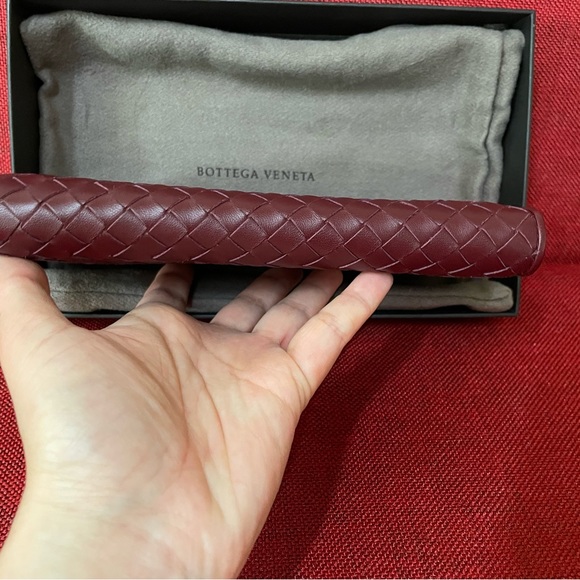 New Bottega Veneta Intrecciato Long Wallet Burgundy - Picture 10 of 13